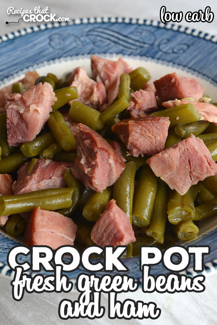 This Crock Pot Fresh Green Beans and Ham is a low carb recipe that even carb lovers will devour! It is full of delicious flavor!  via @recipescrock