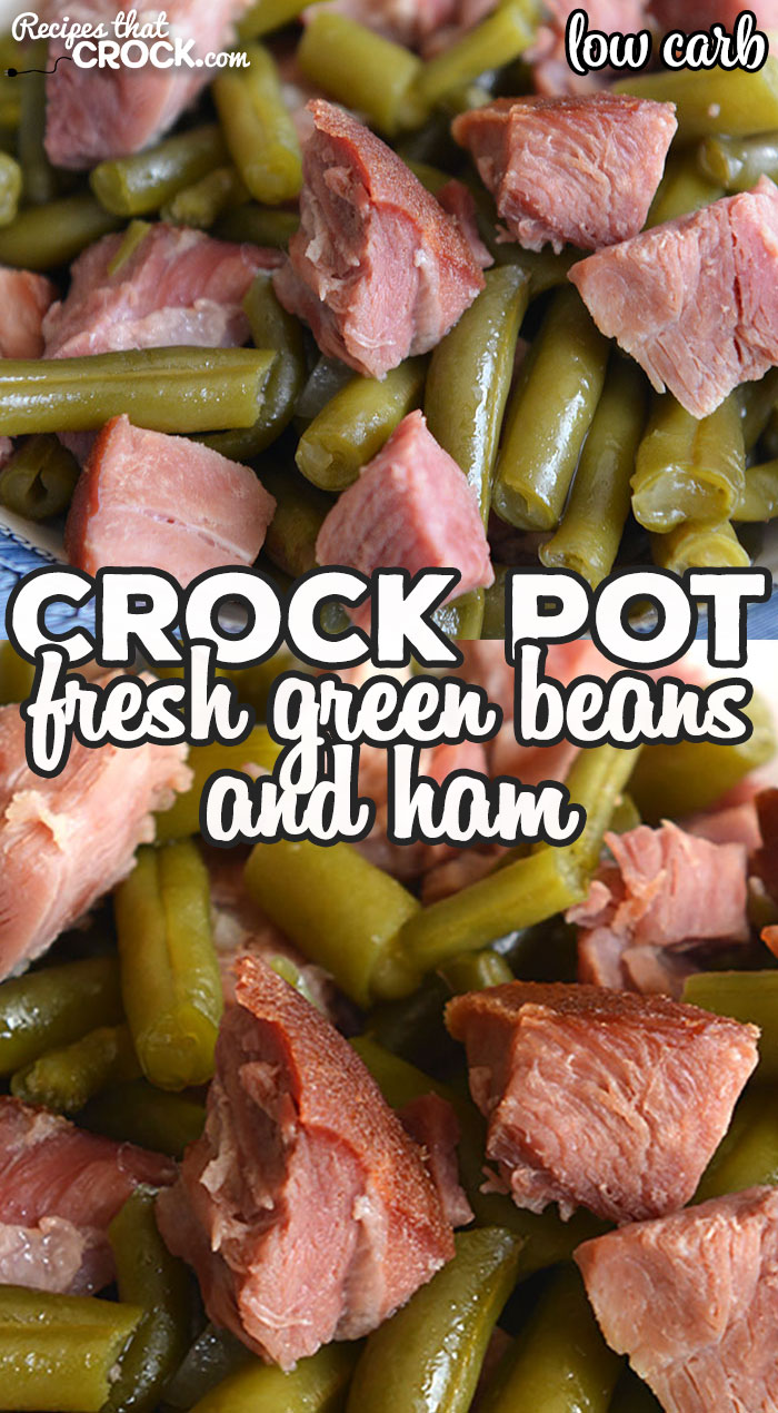 This Crock Pot Fresh Green Beans and Ham is a low carb recipe that even carb lovers will devour! It is full of delicious flavor!  via @recipescrock