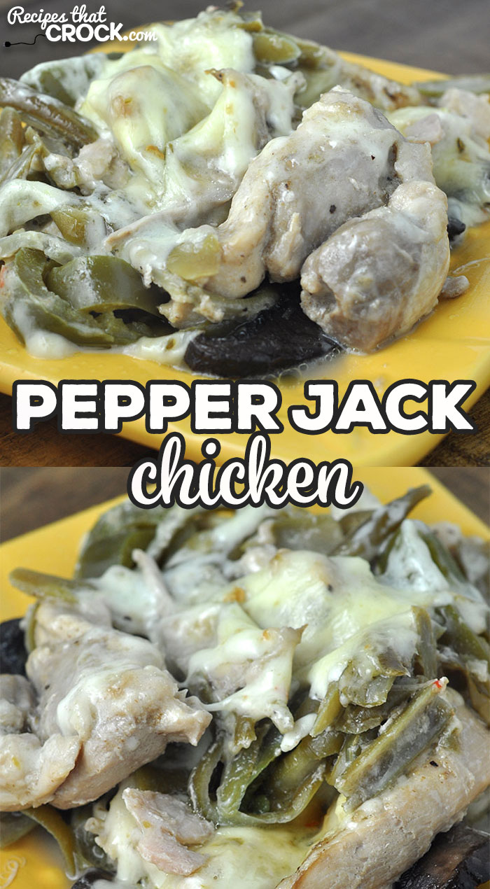 This Pepper Jack Chicken recipe for your oven is adapted from our reader favorite Crock Pot Pepper Jack Chicken. It is delicious and ready in just over an hour! via @recipescrock