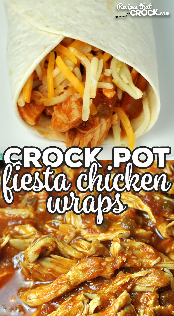 This Crock Pot Fiesta Chicken Wraps recipe is a dump and go recipe that is sure to please all the people at your table. They are so yummy! via @recipescrock
