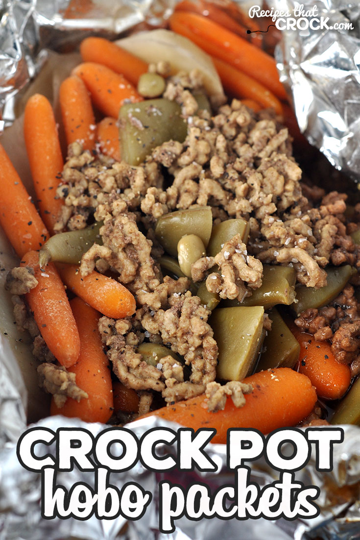 This Crock Pot Hobo Packets recipe will fill you up and give you a delicious veggie packed dinner with very little clean up required! via @recipescrock