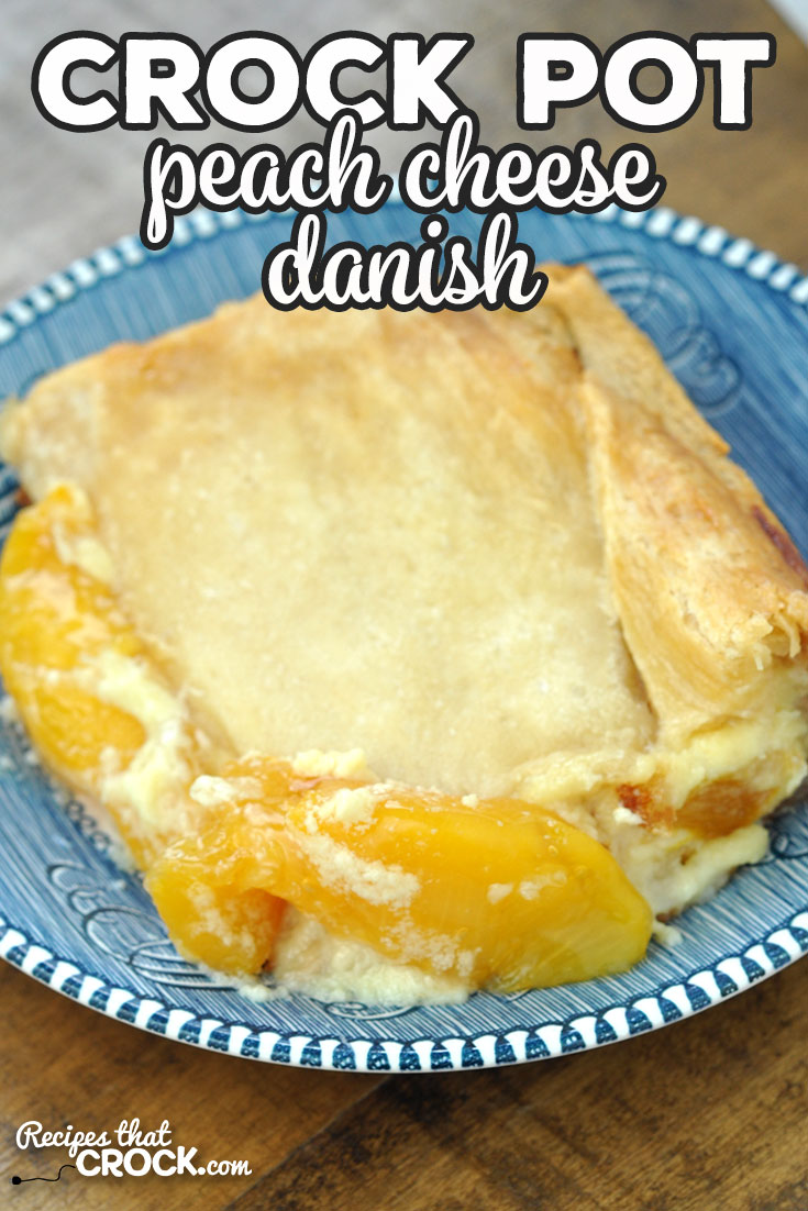 This Crock Pot Peach Cheese Danish is easy, delicious & sure to please all you peach lovers out there! It is a simple and wonderful treat! via @recipescrock