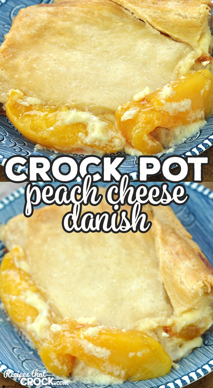 This Crock Pot Peach Cheese Danish is easy, delicious & sure to please all you peach lovers out there! It is a simple and wonderful treat! via @recipescrock