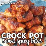These Crock Pot Sweet Spicy Bites are adapted from our Crock Pot Bacon Wrapped Chicken Bites recipe. The are sweet with just a little kick! Yum!