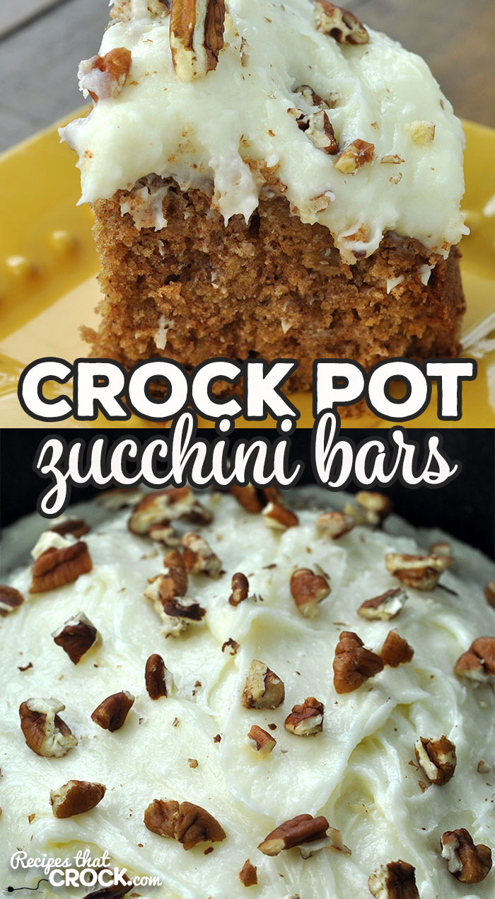 It's August and around here that means we have an abundance of zucchini. So, that means it is time for our family's absolutely favorite crock pot zucchini recipe from childhood: a sweet, super moist cake-like dessert with an incredible thick cream cheese icing.