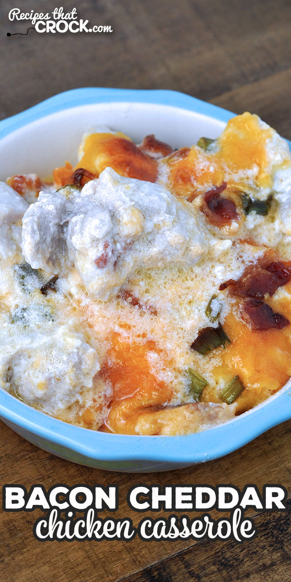 This Bacon Cheddar Chicken Casserole recipe for your oven is delicious and ready in under an hour! Your family and friends will rave about it!