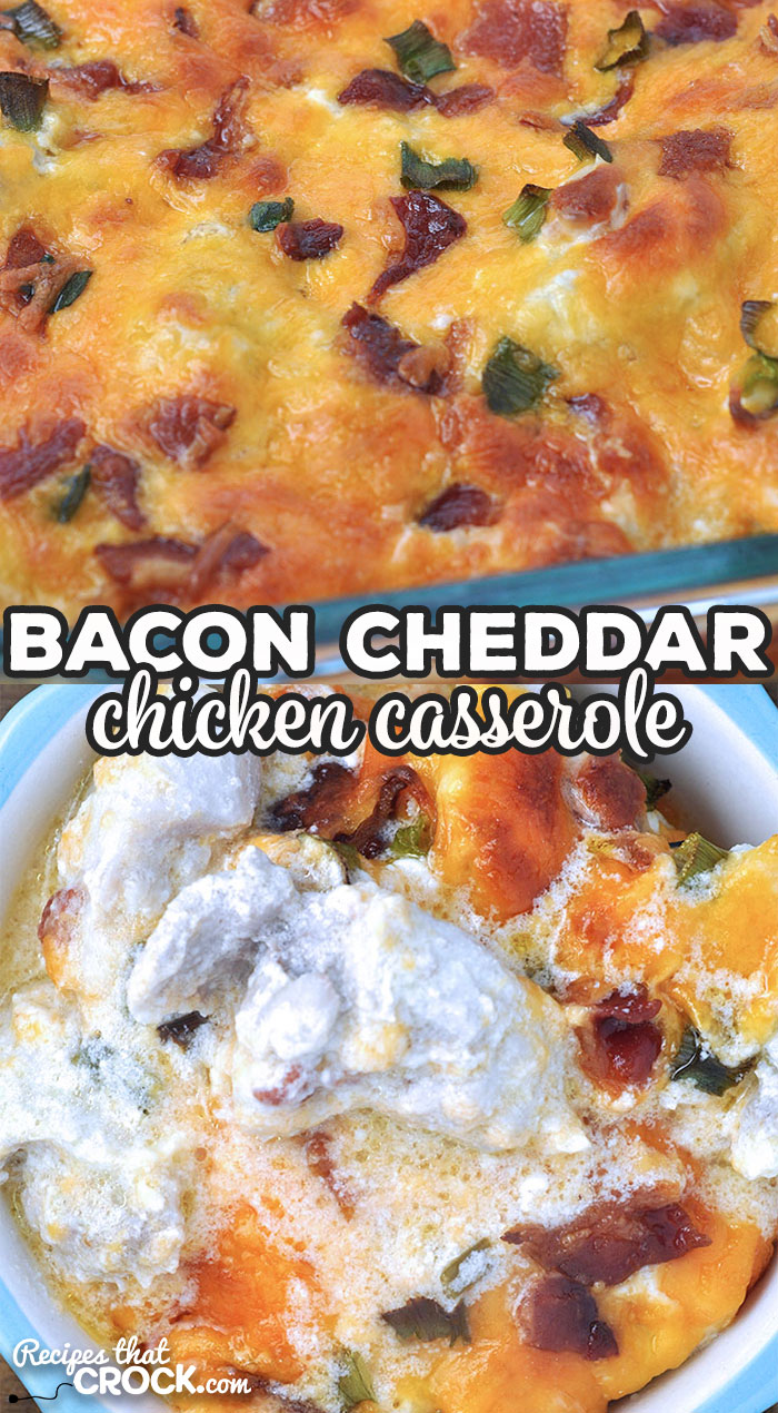 This Bacon Cheddar Chicken Casserole recipe for your oven is delicious and ready in under an hour! Your family and friends will rave about it!