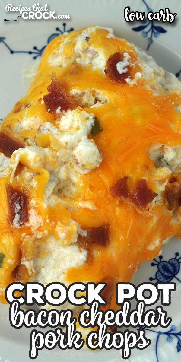 We love this Bacon Cheddar Crock Pot Pork Chops recipe, and I bet you will too! It is easy to throw together and is packed with amazing flavor! Tender pork chops served a creamy cheesy sauce that is incredible. This is a must try easy recipe!