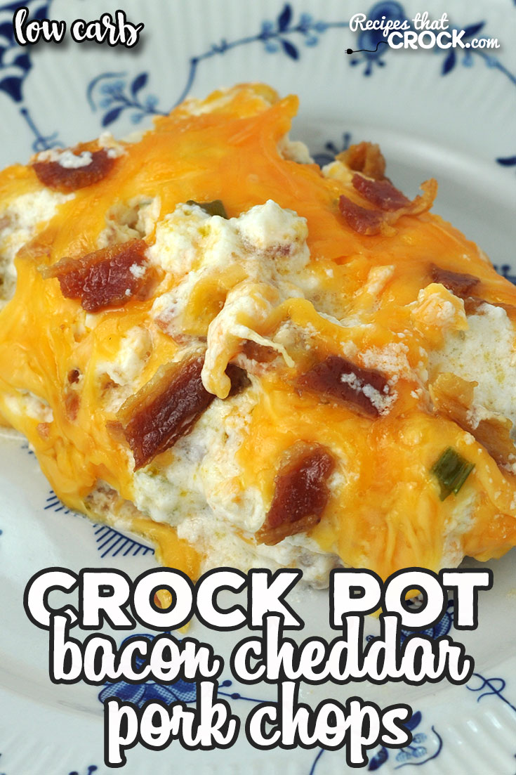 We love this Bacon Cheddar Crock Pot Pork Chops recipe, and I bet you will too! It is easy to throw together and is packed with amazing flavor! via @recipescrock