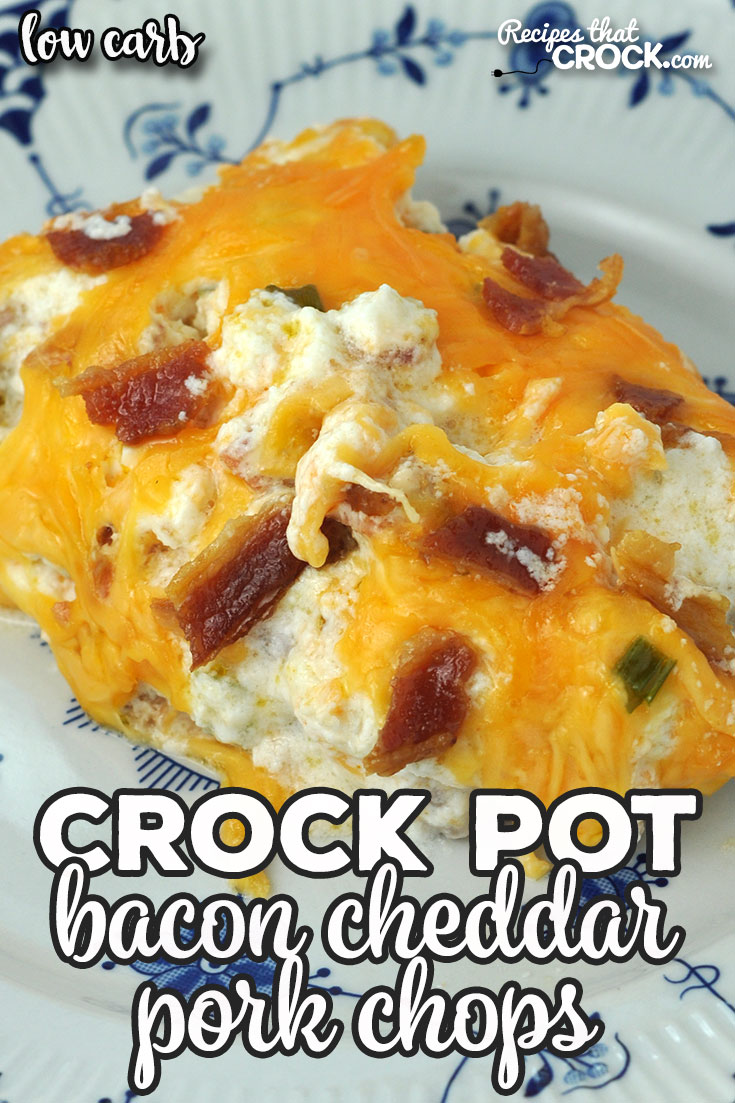 We love this Bacon Cheddar Crock Pot Pork Chops recipe, and I bet you will too! It is easy to throw together and is packed with amazing flavor! via @recipescrock