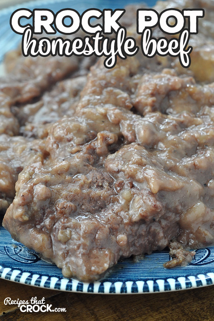 This Crock Pot Homestyle Beef recipe is quick to prepare, easy to make and absolutely delicious! I bet this will be one of your new go-to recipes! via @recipescrock