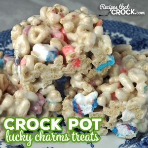 These Crock Pot Lucky Charms Treats are super fun and delicious! I think you are going to love this twist on your traditional Rice Krispy Treats!