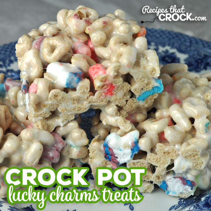 These Crock Pot Lucky Charms Treats are super fun and delicious! I think you are going to love this twist on your traditional Rice Krispy Treats!