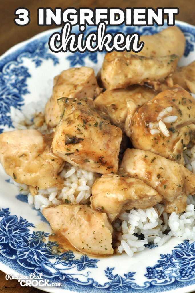 This 3 Ingredient Chicken recipe for your oven is super easy and incredibly flavorful! It is perfect for a busy night when you need dinner quickly!