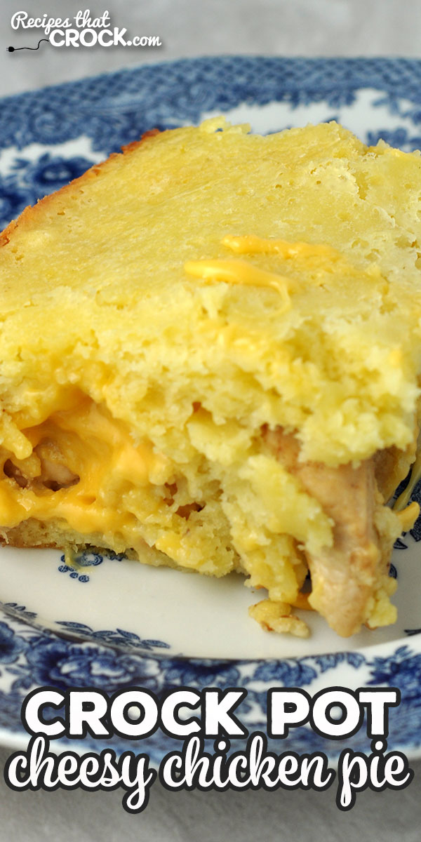 This Cheesy Crock Pot Chicken Pie recipe is easy and delicious! It cooks up quickly and is the perfect comfort food for you and all you love!
