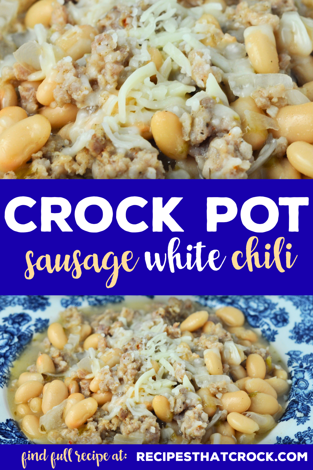 We absolutely love the flavor of this delicious Sausage Crock Pot White Chili recipe! I bet you will love it too and how easy it is to make!