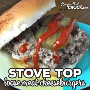 If you are looking for a great recipe that can be ready in less than a half hour, then you do not want to miss this Stove Top Loose Meat Cheeseburgers recipe. Yum!