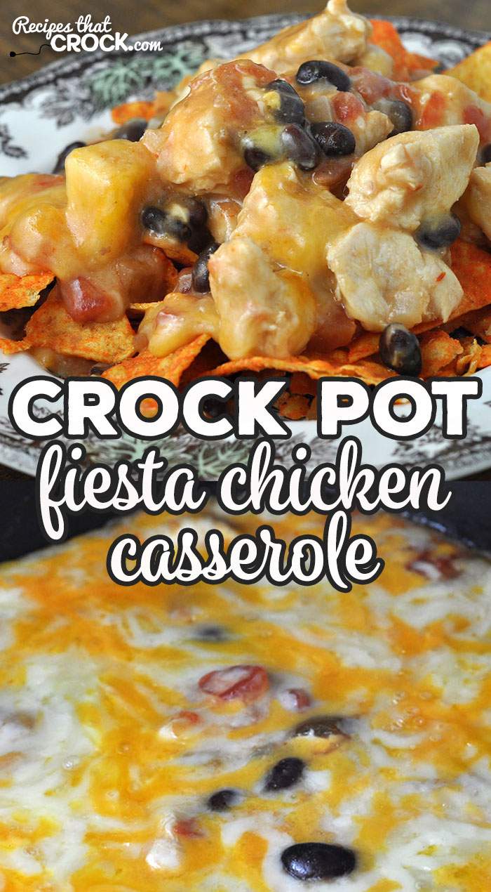 This Crock Pot Fiesta Chicken Casserole recipe was an instant family favorite at my house. I bet it will be for you and yours too! So yummy!
