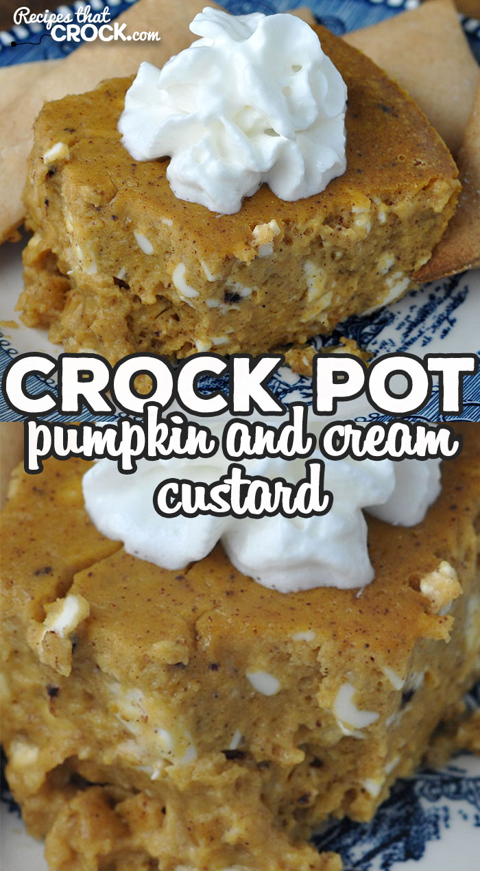 This Crock Pot Pumpkin and Cream Custard recipe is surprisingly simple and incredibly delicious! Everyone will rave about this yummy treat! via @recipescrock