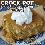 This Crock Pot Pumpkin and Cream Custard recipe is surprisingly simple and incredibly delicious! Everyone will rave about this yummy treat!