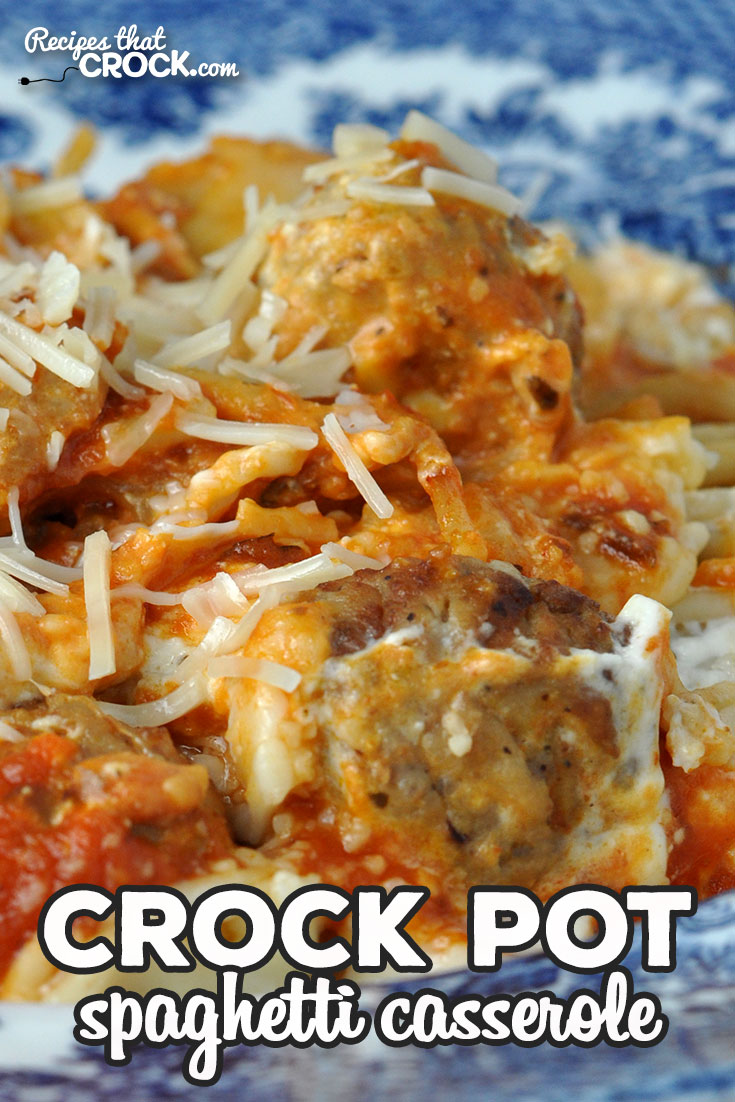 I love the amazing flavor of this Crock Pot Spaghetti Casserole. Better yet, it is super easy to throw together too! I bet you and your loved ones will love it too! via @recipescrock