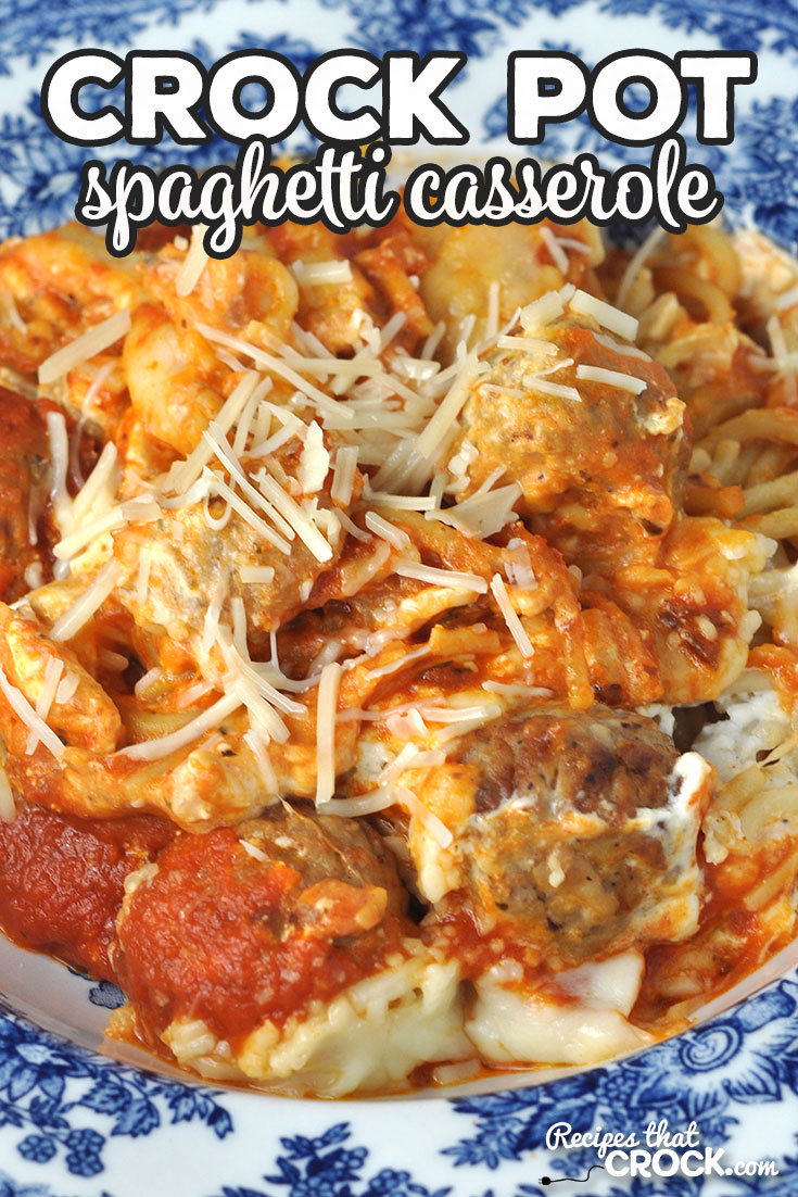 I love the amazing flavor of this Crock Pot Spaghetti Casserole. Better yet, it is super easy to throw together too! I bet you and your loved ones will love it too! via @recipescrock
