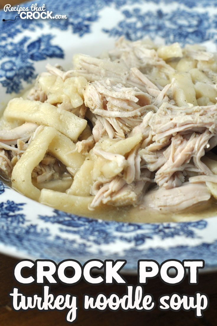 This Crock Pot Turkey Noodle Soup recipe can be made with freshly cooked turkey or leftover turkey. Either way, it is an amazing treat! via @recipescrock