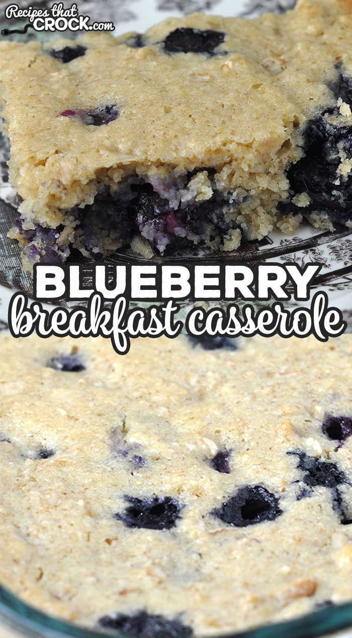 This Blueberry Breakfast Casserole oven recipe is so simple to throw together and delicious! It is a great treat for breakfast or dessert!