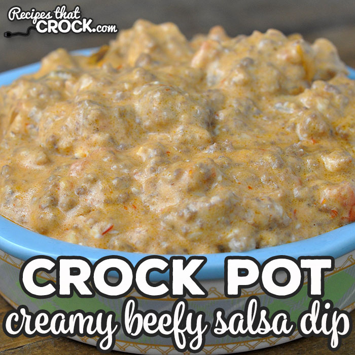 Do you love having that dip at a potluck that is gone first and everyone raves about? Then you want to make this Creamy Crock Pot Beefy Salsa Dip!