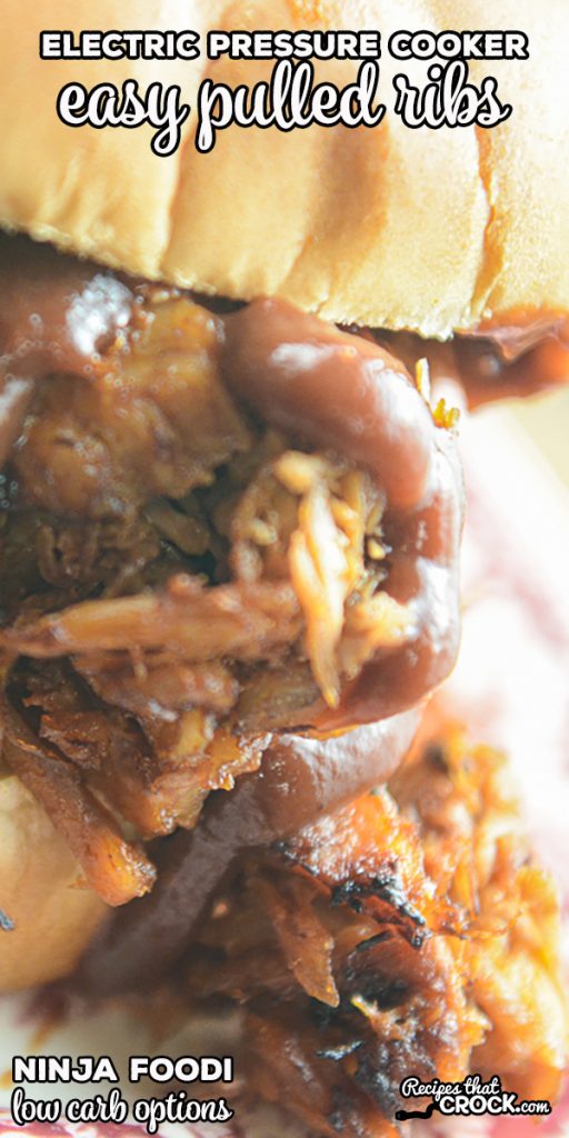 Our Electric Pressure Cooker Easy Pulled Ribs are quick and easy to make and turn out tender every time! We've included the optional Air Crisp step for Ninja Foodi cooks! We're also sharing low carb options to enjoy this dish.