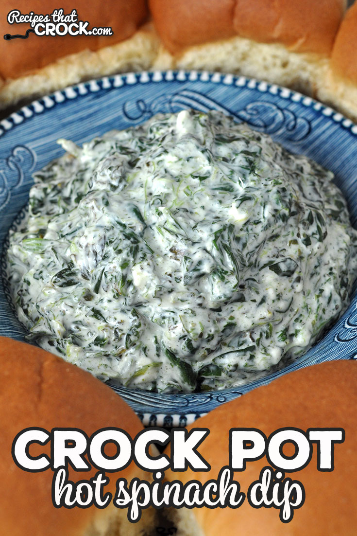 If you are looking for a delicious dip to serve at a get together or just to have as a treat at your house, you do not want to miss this Hot Crock Pot Spinach Dip! It is easy to make and delicious!
