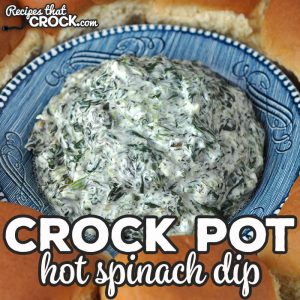 If you are looking for a delicious dip to serve at a get together or just to have as a treat at your house, you do not want to miss this Hot Crock Pot Spinach Dip! It is easy to make and delicious!