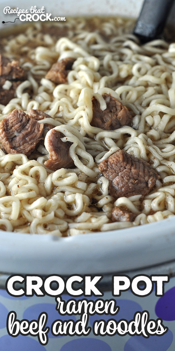 We absolutely love this easy and delicious Ramen Crock Pot Beef and Noodles recipe! These are definitely not your college days ramen noodles! via @recipescrock