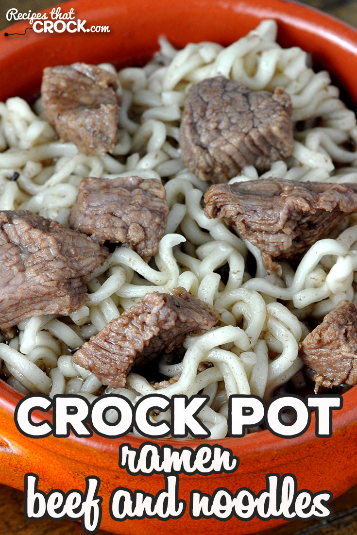 We absolutely love this easy and delicious Ramen Crock Pot Beef and Noodles recipe! These are definitely not your college days ramen noodles! via @recipescrock