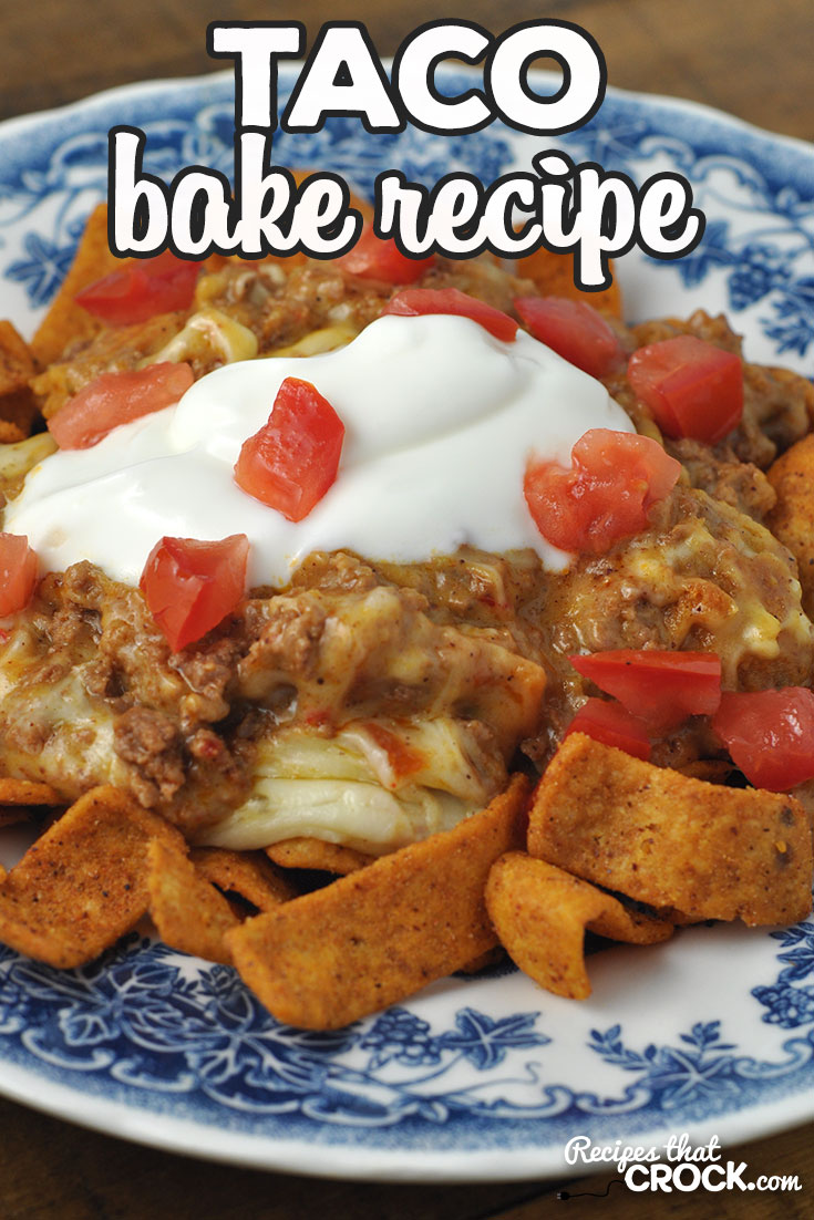 This Taco Bake oven recipe is a delicious tried and true family favorite that your loved ones will be asking for again and again! via @recipescrock