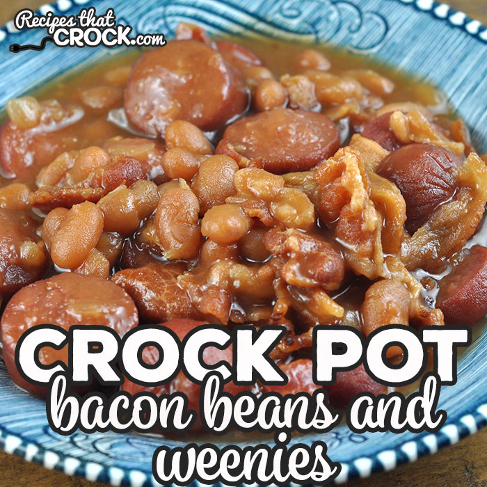 This Bacon Crock Pot Beans and Weenies recipe is super yummy and absolutely delicious! You are going to love this amped up side dish! Amazing!