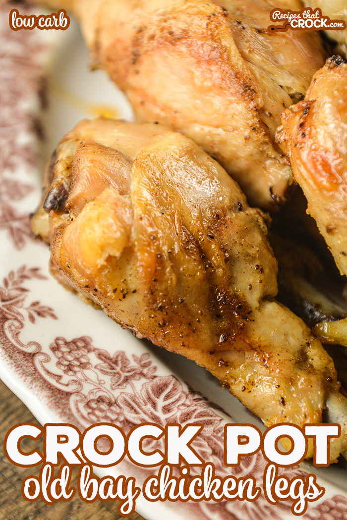 These Crock Pot Old Bay Chicken Legs are flavorful, low carb and incredibly simple to make! Everyone will be asking you for this recipe and won't believe you when you tell them how easy it is! via @recipescrock