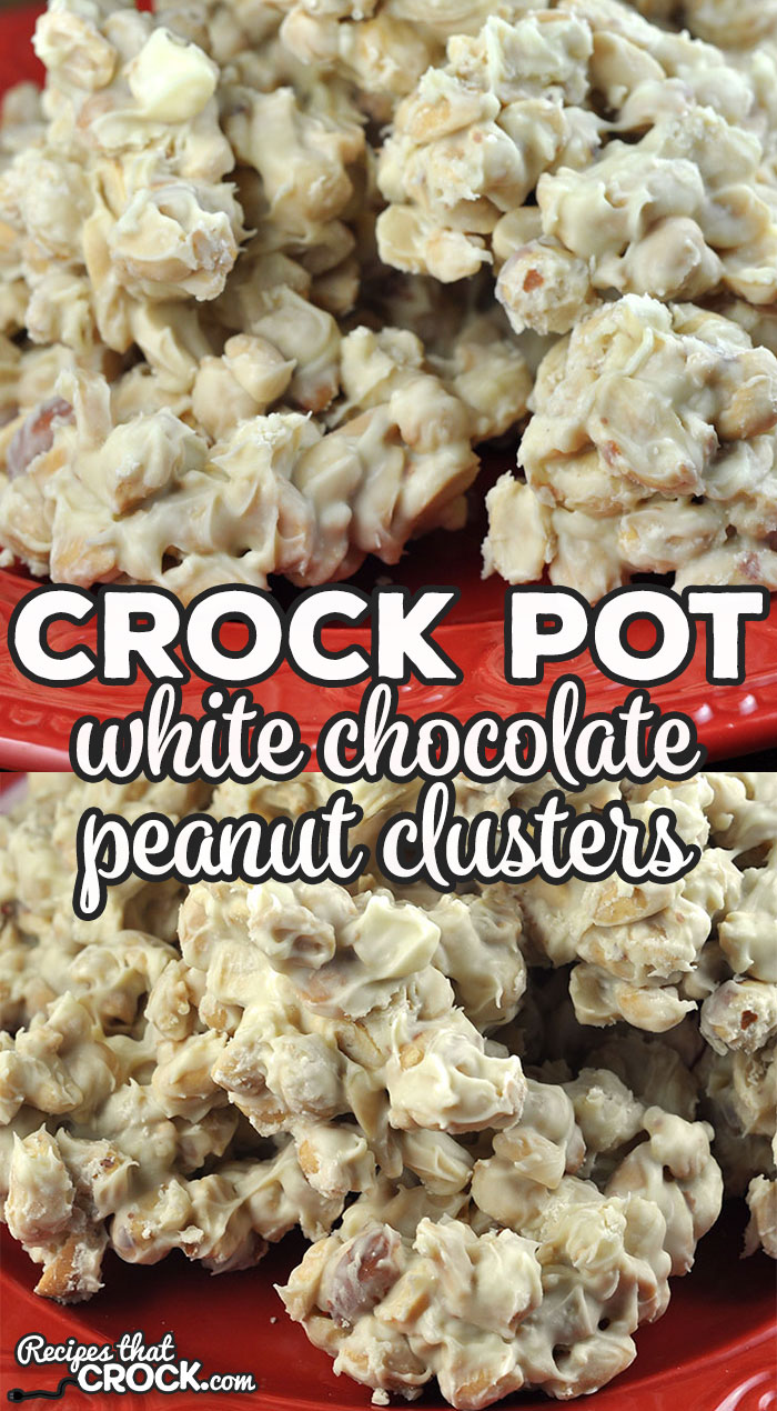 If you are looking for a delicious sweet treat that is super simple to make, you will love these Crock Pot White Chocolate Peanut Cluster!