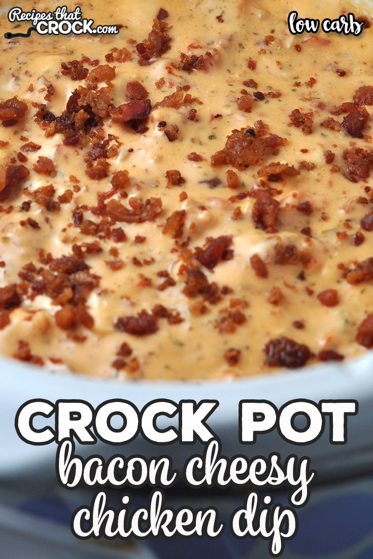 This Low Carb Crock Pot Bacon Cheesy Chicken Dip recipe has such an incredible flavor! It is the perfect dip for your next get together! So yummy!