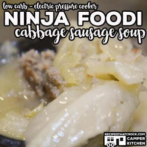Ninja Foodi Cabbage Sausage Soup is a simple 4 ingredient low carb soup that is a snap to throw together in your electric pressure cooker or instant pot.