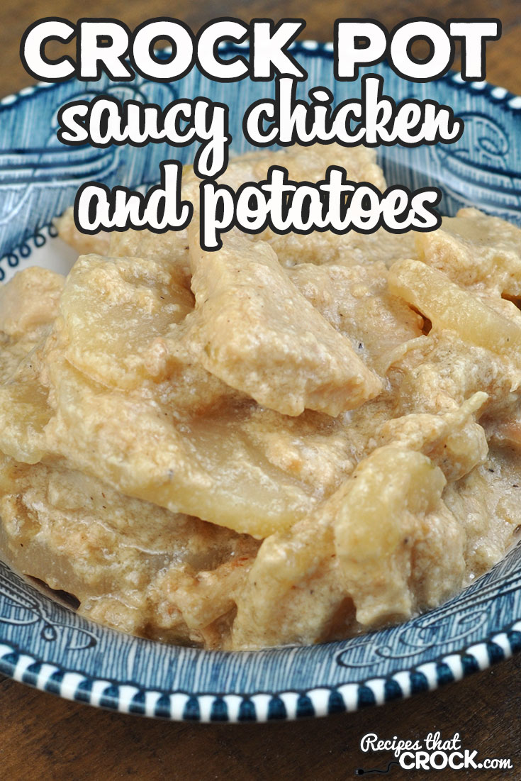 If you are in the mood for some delicious comfort food, try this Saucy Crock Pot Chicken and Potatoes recipe. The flavor is wonderful! via @recipescrock