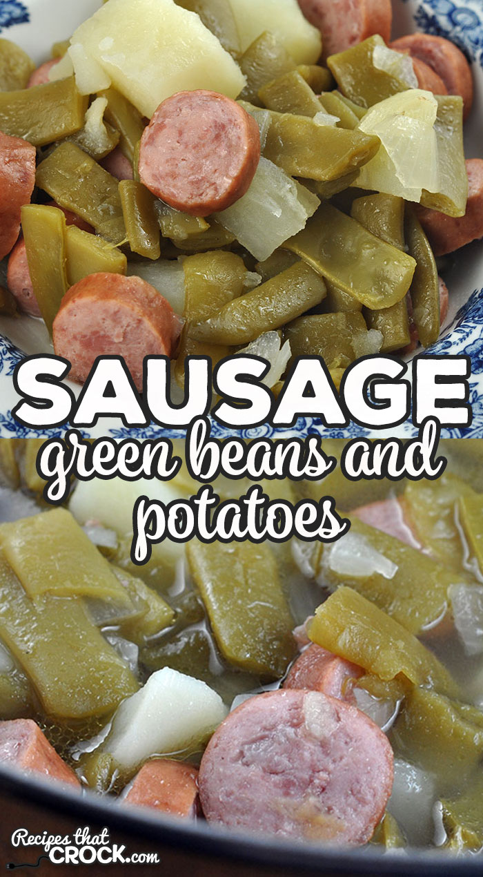 This Sausage Green Beans and Potatoes recipe for your stove top is our tried and true, family favorite recipe! It is delicious and filling! via @recipescrock