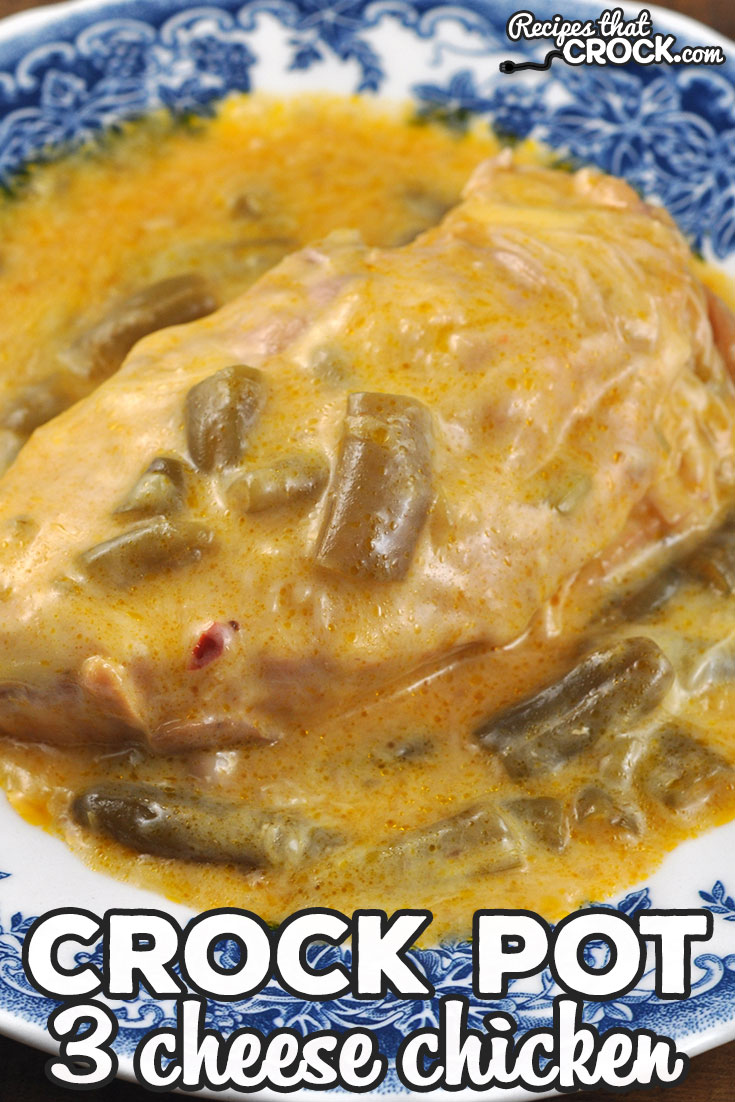 This 3 Cheese Crock Pot Chicken is another easy and delicious that is sure to become a family favorite in your house like it did in mine! via @recipescrock
