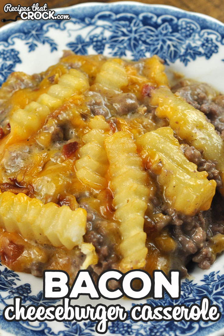 This Bacon Cheeseburger Casserole oven recipe is super easy to make and is ready in under and hour. My entire family gobble it up! I bet yours will too!
