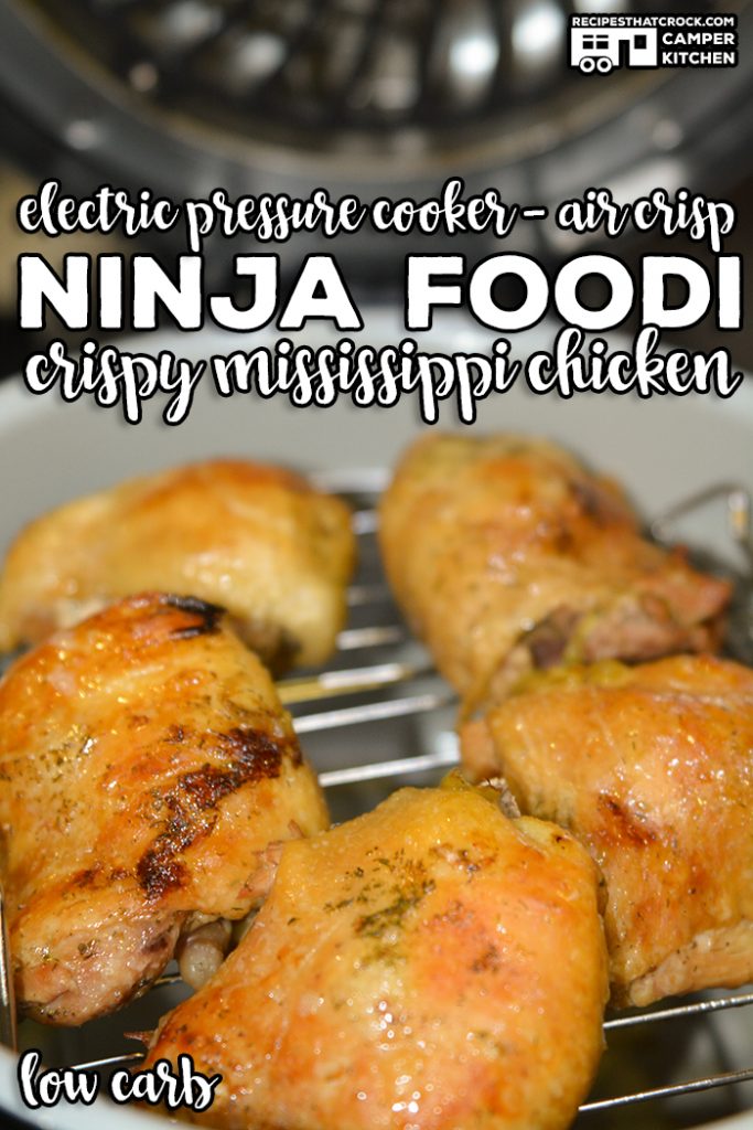 Crispy Ninja Foodi Mississippi Chicken is an incredible low carb recipe that uses both the electric pressure cooker and air crisp feature.