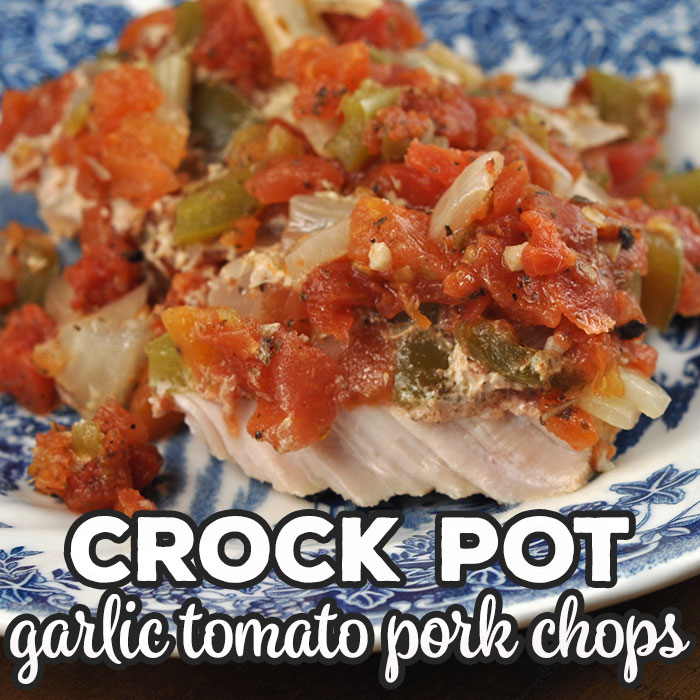This Garlic Tomato Crock Pot Pork Chops recipe is super simple to throw together and has amazing flavor! They are sure to be a new favorite!