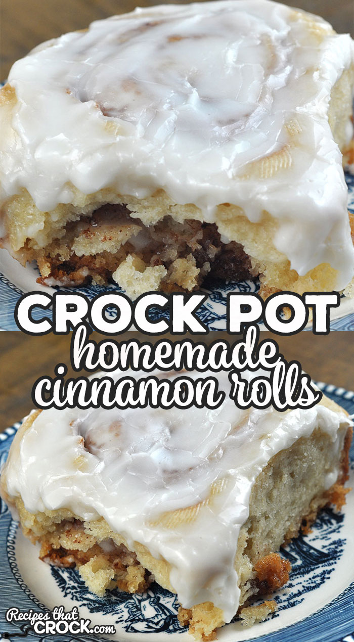 These Homemade Crock Pot Cinnamon Rolls are absolutely delicious and can be made when on vacation or anytime your oven is not available! via @recipescrock
