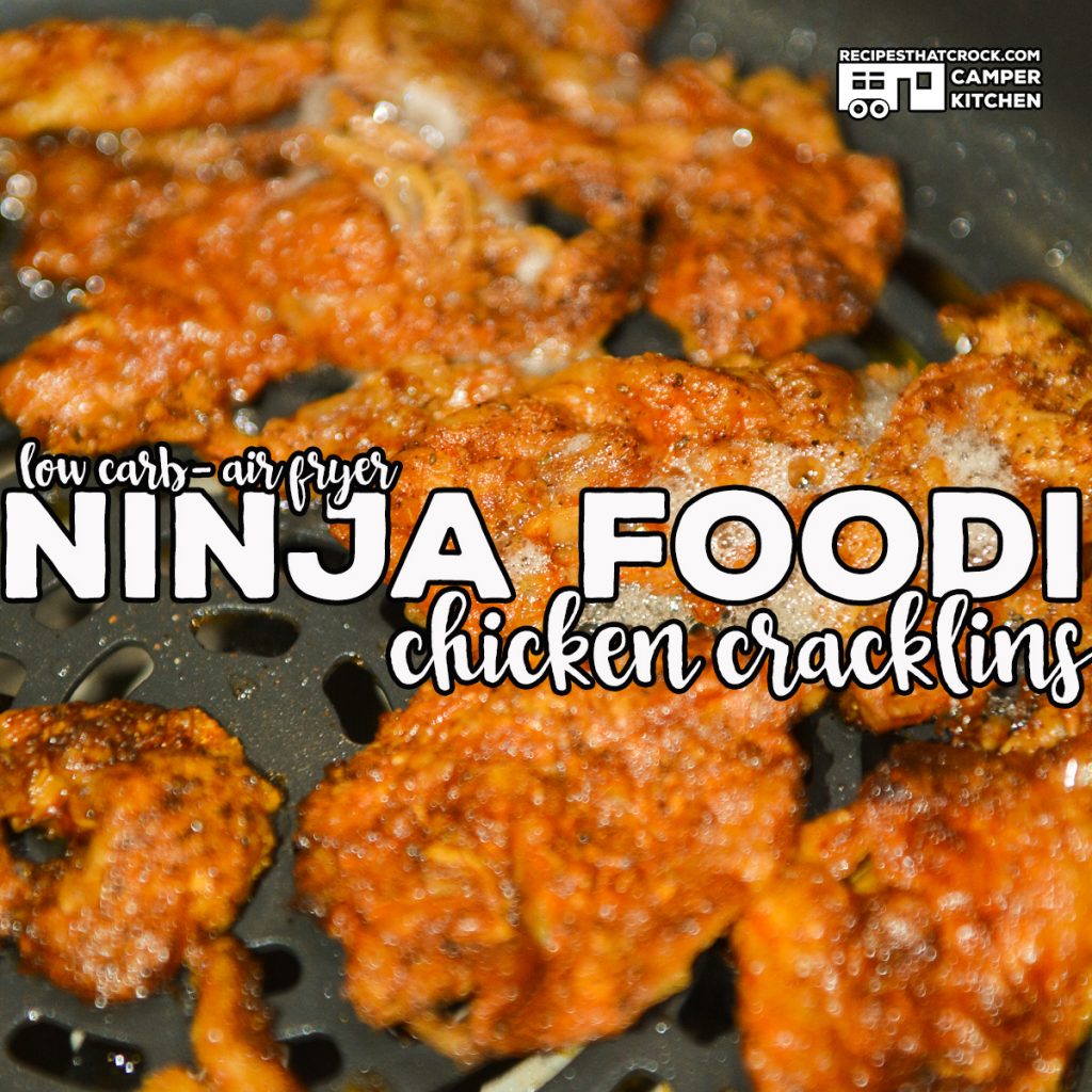 Ninja Foodi Air Fryer Chicken Cracklins are the perfect low carb snack! This simple recipe produces crispy flavorful cracklins every time!