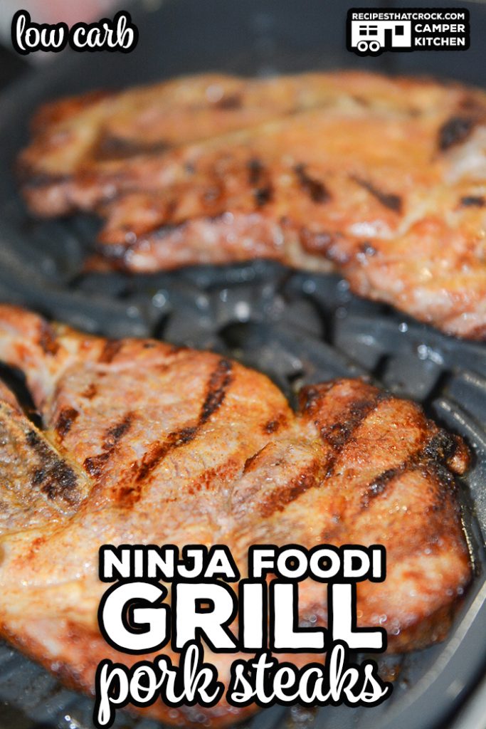 Our Ninja Foodi Grill Pork Shoulder Steaks are not only low carb, they are so flavorful and simple to make no one will believe it! You can easily make these on your Ninja Foodi Grill or outdoor on your traditional grill.