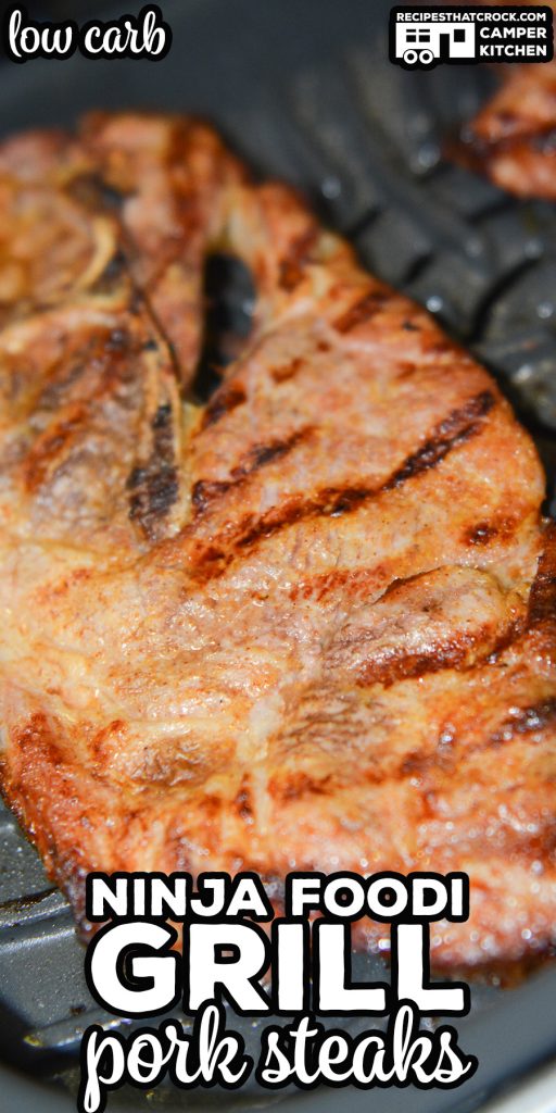Our Ninja Foodi Grill Pork Shoulder Steaks are not only low carb, they are so flavorful and simple to make no one will believe it! You can easily make these on your Ninja Foodi Grill or outdoor on your traditional grill.
